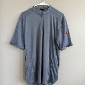 McDonalds Employee Uniform 1/4 Zip Mandarin Collar Shirt Mens Medium M-R